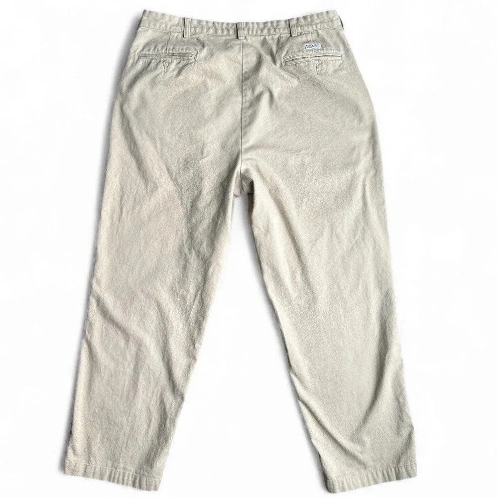 Vintage Polo Ralph Lauren Pants Khaki Pleated Chino Mens 38x30 USA 90s
